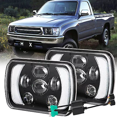 Pair 120W LED For Hilux Headlights 5x7  7x6 Inch Head Lamps HI/LO/DRL W/Adapters • $102.95