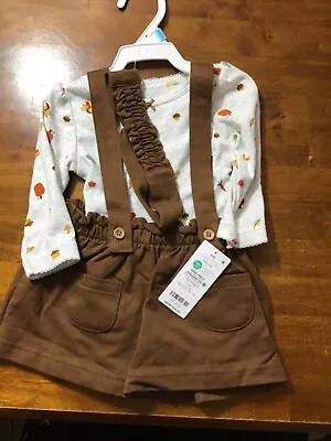 Carter's 3 Pc Fall Long Sleeve Thanksgiving Shirt Jumper Dress Headband. 6 Month • $9.99