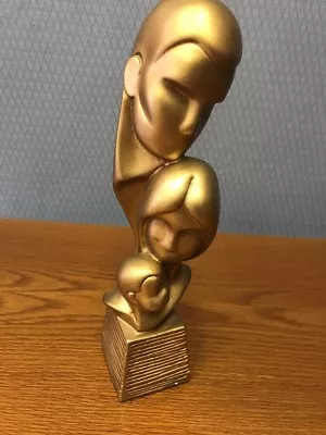 $44.54 • Buy 1964 Universal Statuary Mid Century V. Kendrick Golden Statue Father Mother Son