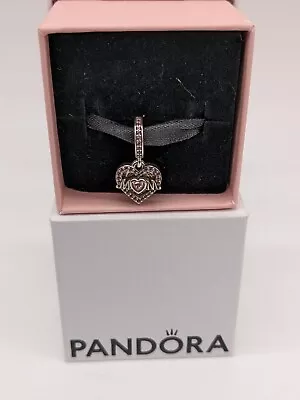 PANDORA Heart And Mum Dangle Charm - Pink (799402C01 ) • £17.99