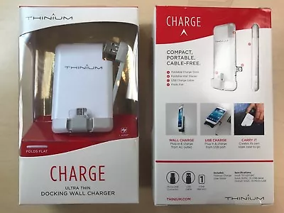 Thinium CHARGE Ultra Thin Docking Wall Charger For Micro USB White S6 HTC LG • $8.95