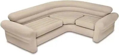 Intex Inflatable Living Room Air Mattress Sectional Sofa Couch Beige(For-Parts) • £79.99
