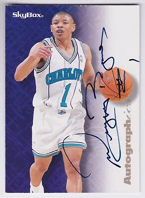 1996-97 SkyBox Muggsy Bogues Autographics Black Ink Auto Hornets • $49.99