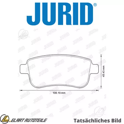 Brake Lining Set Disc Brake For Renault Megane Iii Coupe Dz0 1 F4r 874 Jurid • $75.92