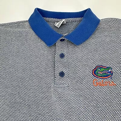 Vintage Florida Gators Polo Shirt Mens Medium Blue Cotton Polyester • $19.50