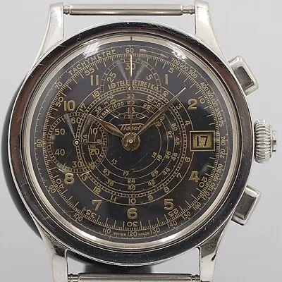 Tissot Smoseco Black Dial Chronograph Z199 Manual Winding Men's Watch • $3800