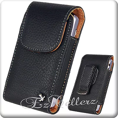 For LG K3 VIRGIN MOBILE LEATHER BLACK COVER CASE POUCH HOLSTER WITH BELT CLIP • $8.99