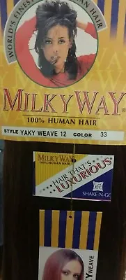 Milky Way 100% Human Hair Yaki Weave 12  Colour 33 • £19.20