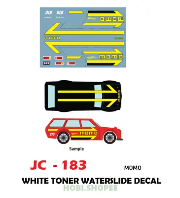 JC-9183 White Toner Waterslide Decals MOMO For Custom 1:64 Hot Wheels • $3.99