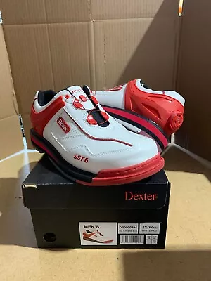 USED DEXTER SST6 Hybrid BOA White/Red Bowling Shoes RH Size 8.5 WIDE (EBAY) • $41