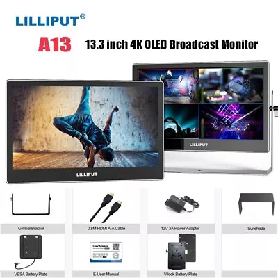 LILLIPUT A13 13.3 Inch 4K OLED Broadcast Monitor OLED Screen Quad-split Multview • £546