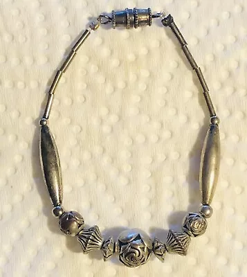 Silver Vintage Beaded Bracelet Size 6 1/8 In Childs Or Baby Bracelet • $4.48