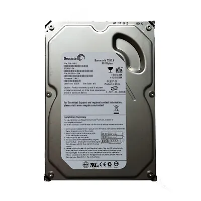 Seagate 80GB ST3802110A 7200RPM PATA IDE 3.5  Desktop HDD Hard Disk Drive • £20.76