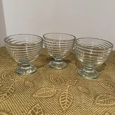 Anchor Hocking Set Of 3 Manhattan Park Ave Depression Glass Dessert Bowls  • $15