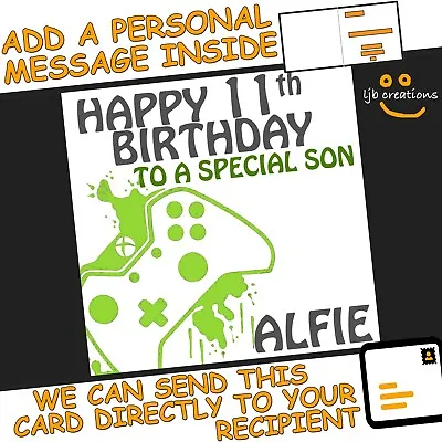 Personalised XBOX CONTROLLER Birthday Card Son Daughter Dad Grandson Nephew Game • £2.85