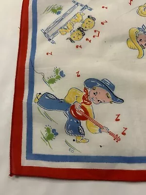 Musical Cowboy Hankie From The 1950’s • $7