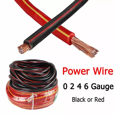 Power Wire Welding Cable Battery Install 0 2 4 6 AWG Gauge Car Amplifier 12V Lot • $54.14