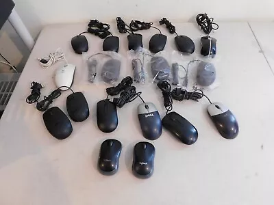 LOT Of 18 Scroll Optical Black Mice / Mouse - 16 Wired And 2 Cordless W/ Dongles • $45