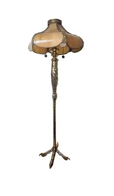 Vintage BRASS OSTRICH LEG LAMP Signed By P.E. GUERIN • $799
