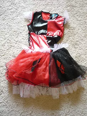 Halloween Harley Quinn  Batman -sz Child Lg-costume Dress- One Piece-layer Skirt • $6