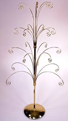  ORNTREE 36 Inch Tall Ornament Display Tree Bright Brass Plated Holds 24  • $77.89