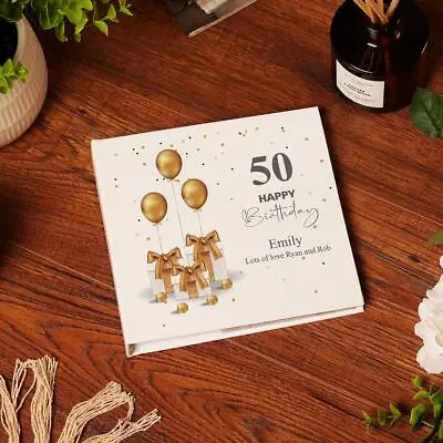 £16.99 • Buy Personalised 50th Birthday Photo Album Gift With Presents UV-983