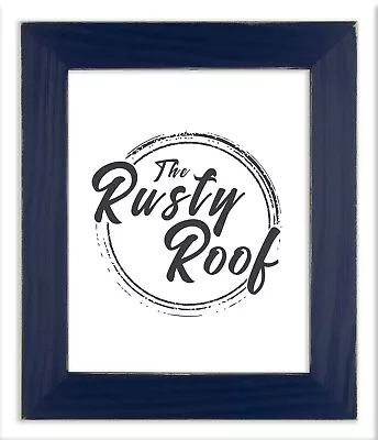 Distressed Everly - Vintage Deep Blue Picture Frame - Solid Wood • $44.99