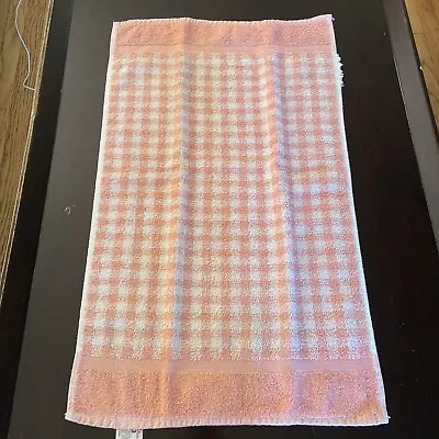 Vintage Floral Hand Towel Pink White Check Cannon Made In Usa • $3.60