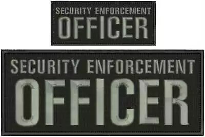 Security Enforcement Officer Embroidery Patch 4X10 And 2x5 Hook Silver Letters • $15.99