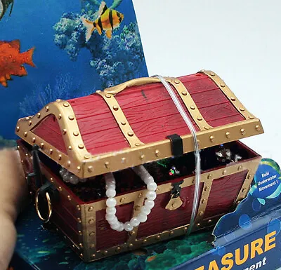 $11.99 • Buy Large Treasure Chest Air Driven Ornament Fish Tank Decor Aquarium Decoration 4in