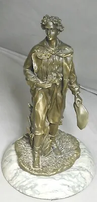 HEAVY Vintage Bronze Marble Statue Sculpture Handsome Young Man Italian Farm Boy • $148