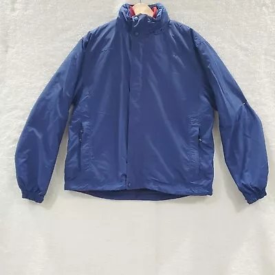 LL Bean Mens 3-In-1 Coat Jacket 2-Zipper Hood Fleece Liner Blue Size L O BCY9  • $42.25