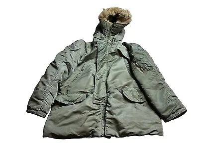 VTG 1950s US Air Force N3B Parka Coat Sz Medium Flying Jacket 50s • $81.64