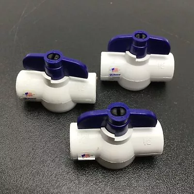 Lot Of 3 FloEBV-0500-T Ball Valve PVC 1/2  Threaded 150PSI • $30