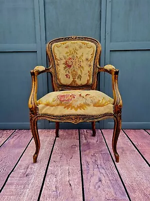 19th Century French Louis XV Style Tapestry Armchair • £225