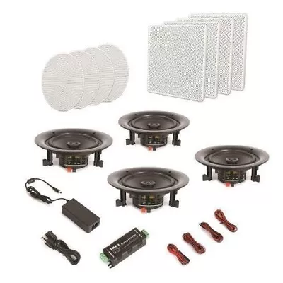 4 Speakers 8’’ Bluetooth Ceiling / Wall Speaker Kit Flush Mount 2-Way Home • $129