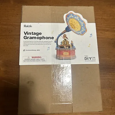 Robotime Vintage Gramophone DIY Music Box Kit • $19.95