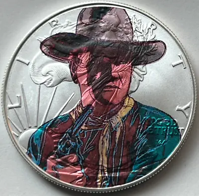 Andy Warhol - John Wayne - American Silver Eagle 1oz .999 Silver Dollar Coin Art • $77.50