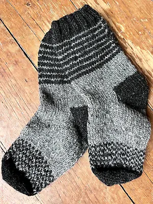BNWT Pachamama Sofa Socks Grey Unlined Hand Knit 100% Wool • £10
