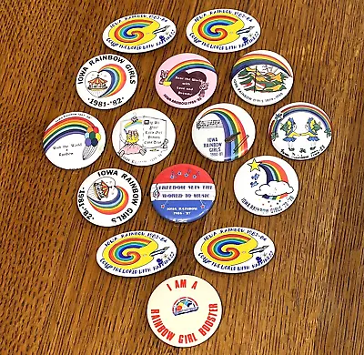 Lot 15 Order Of The Rainbow Girls Masonic Fraternal Pinback Buttons Iowa #B11 • $39.99