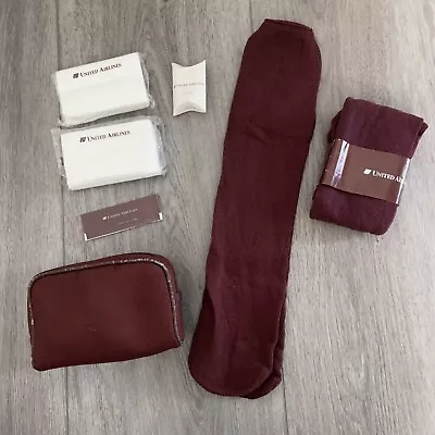 United Airlines Vintage Amenity Kit Maroon Toiletry Bag Business Class First • $14.95