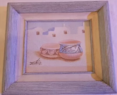 Original Signed Myung Mario Jung Southwestern Framed Painting Pastel 80s Colors • $1127