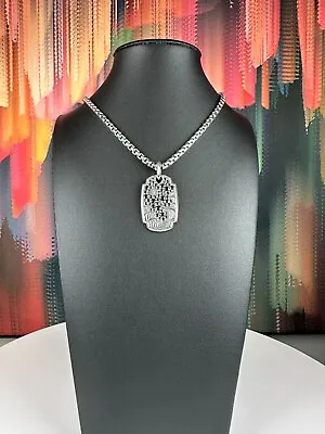 David Yurman Waves Shield Pendant With 1.84 CTW Pave Black Diamonds • $1125