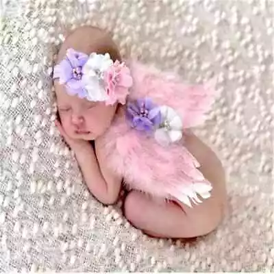 Feather Angel Wings Pink Newborn Props Baby Girl Outfit Infant Photo Costume  • $8