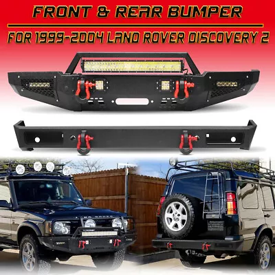 For 1999-2004 Land Rover Discovery 2 Steel Front/Rear Bumper W/Lights D-Ring New • $376.19