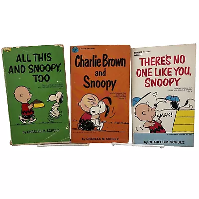 Charles M Schulz Peanuts Snoopy Charlie Brown Lot Of 3 Vtg Paperbacks 1969-73 • $13.99