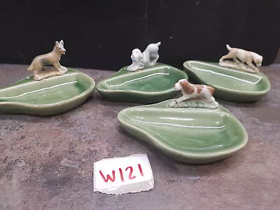 Wade Green Base Pin Dishes With Dogs Attached. See Description. (W121) • £12.99