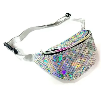 Holographic Bumbag Money Bag Festival Fanny Pack Holiday Pouch Wallet Belt UK • £5.99