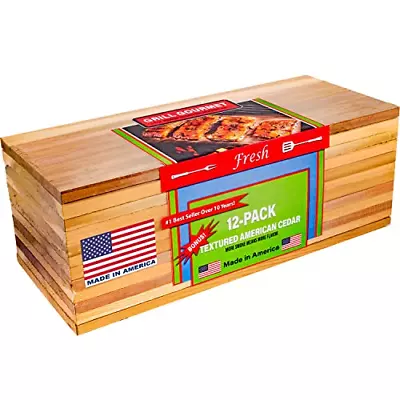 Cedar Grilling Planks BBQ Barbecue Fish Salmon Gourmet Cooking Serving Boards 12 • $25.62