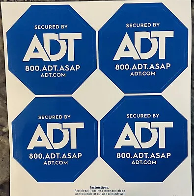 4 Adt Window Sticker Decal Sign Home Security Double Sided • $4.99